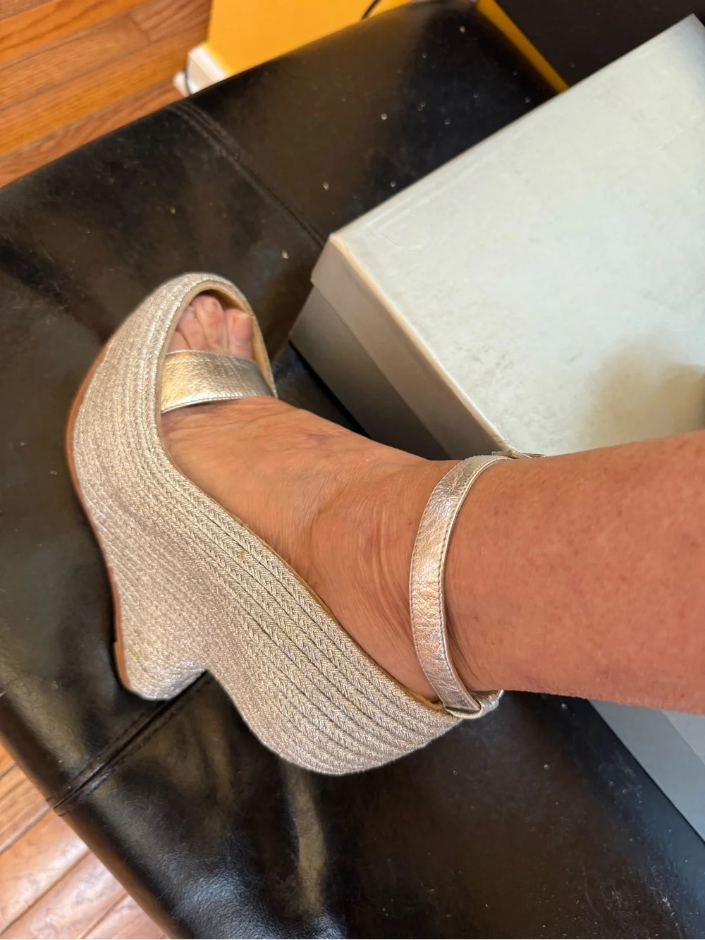 Paloma Barceló Metallic Silver Platform Peep-Toe Sandals with Ankle Strap